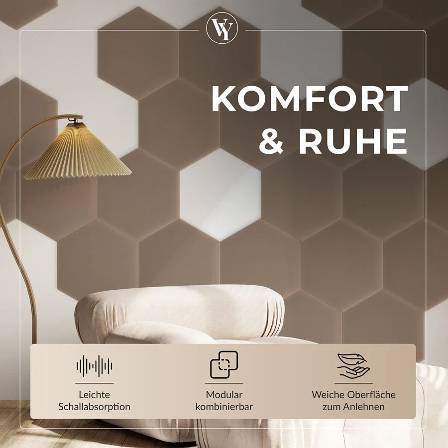 Wandkissen Hexagon | Beige M11 Samt