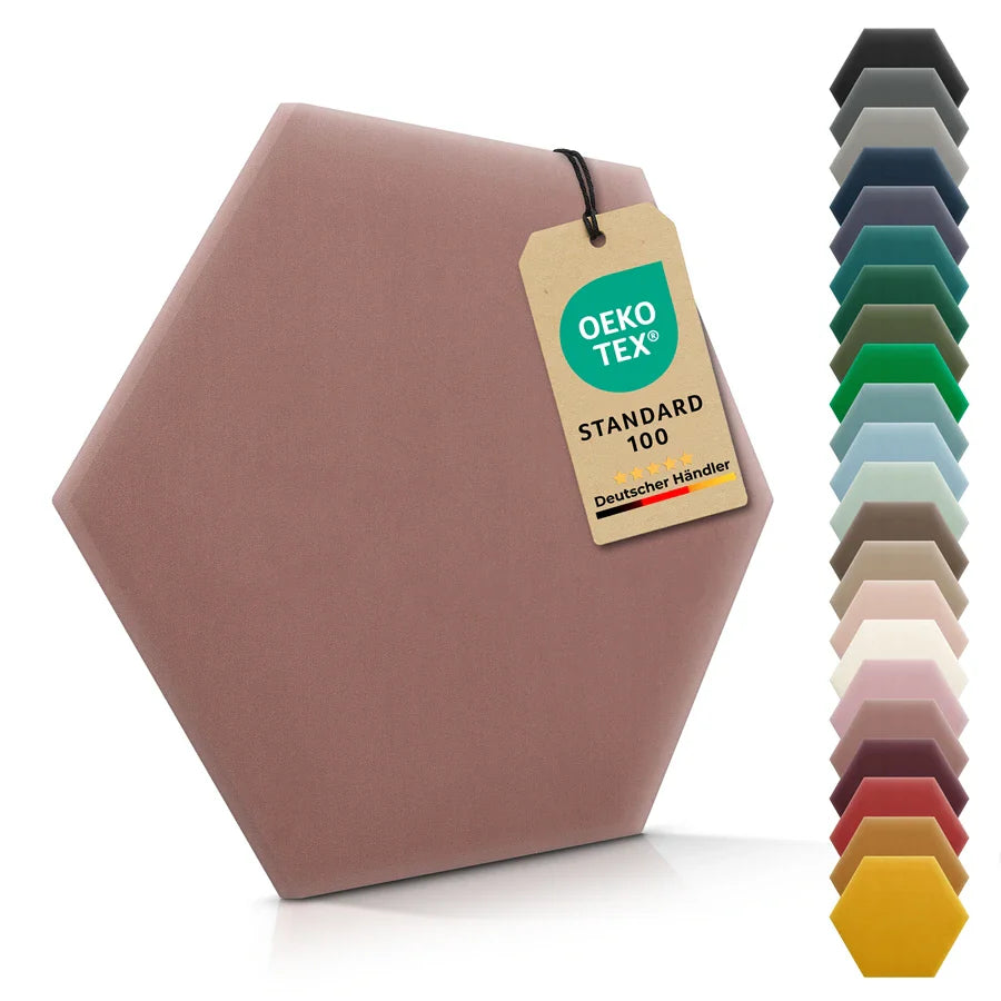 Wandkissen Hexagon | Altrosa M12 Samt