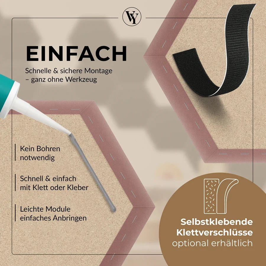 Wandkissen Hexagon | Altrosa M12 Samt