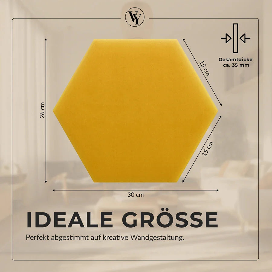 Wandkissen Hexagon | Gelb M13 Samt