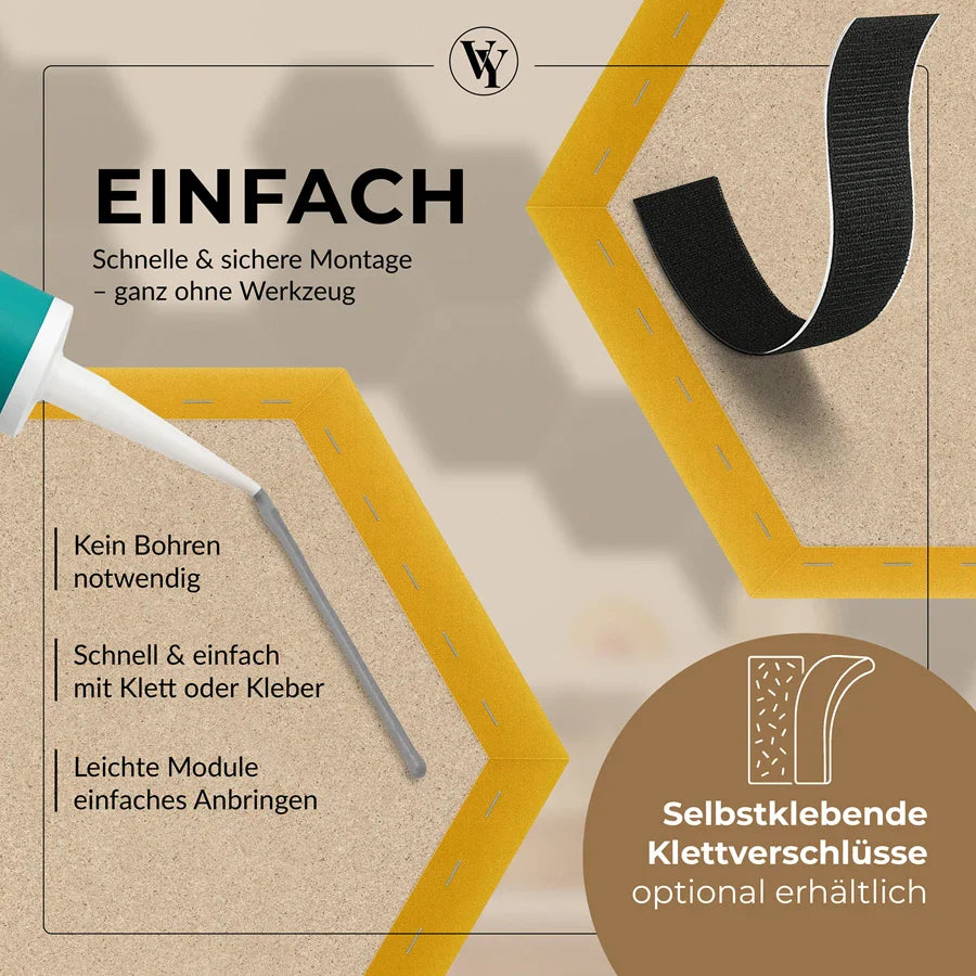 Wandkissen Hexagon | Gelb M13 Samt