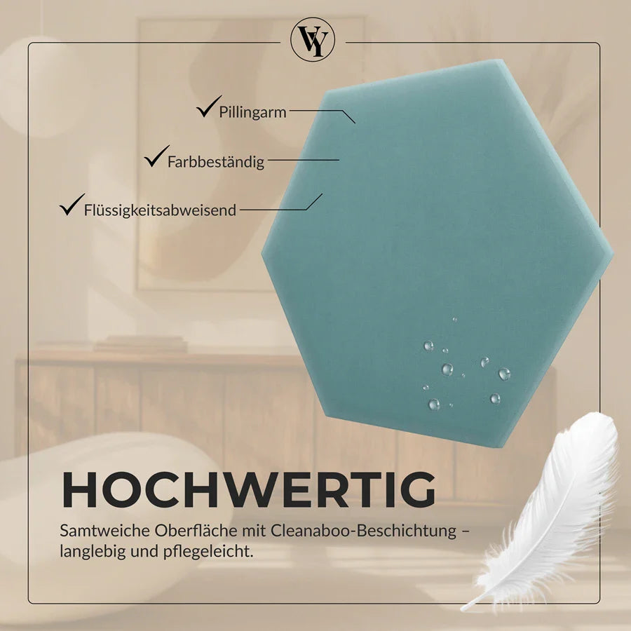 Wandkissen Hexagon | Azurblau M14 Samt