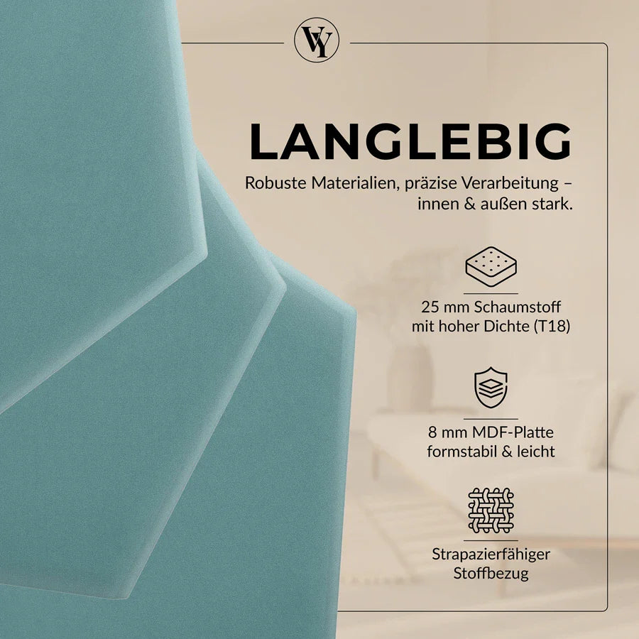 Wandkissen Hexagon | Azurblau M14 Samt