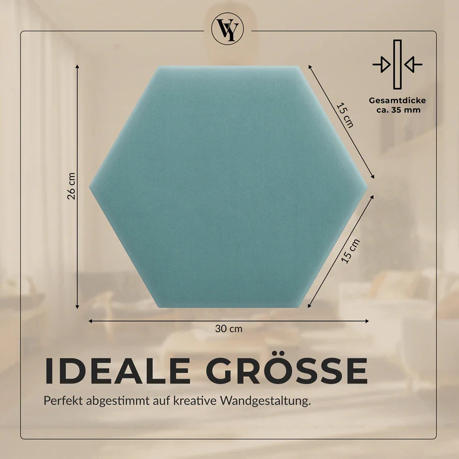 Wandkissen Hexagon | Azurblau M14 Samt