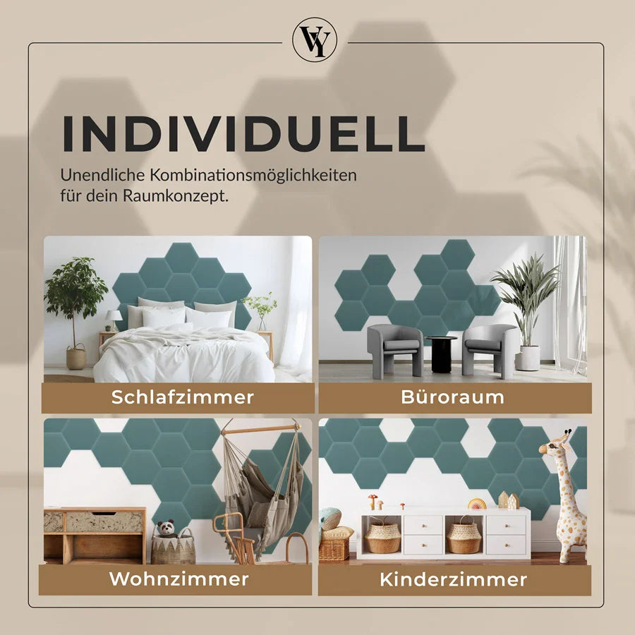 Wandkissen Hexagon | Azurblau M14 Samt