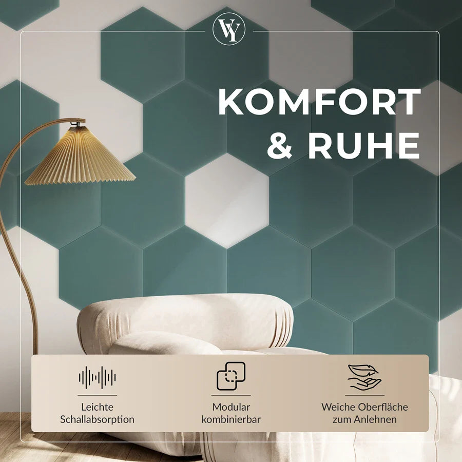 Wandkissen Hexagon | Azurblau M14 Samt