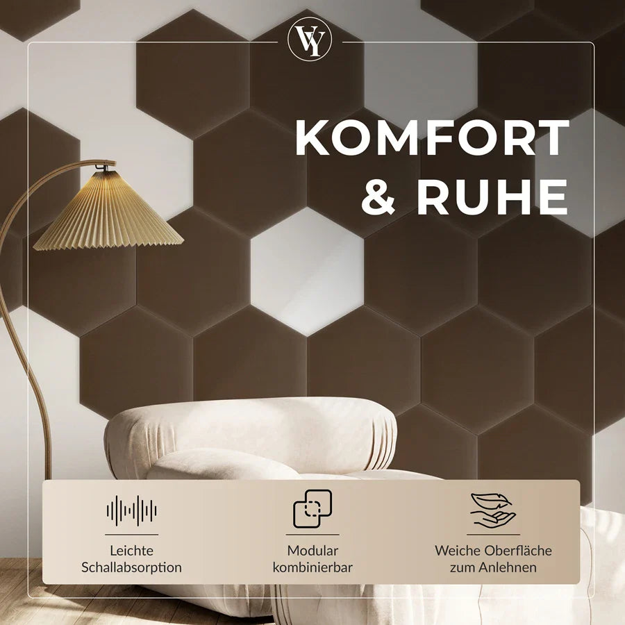 Wandkissen Hexagon | Blassbraun M15 Samt