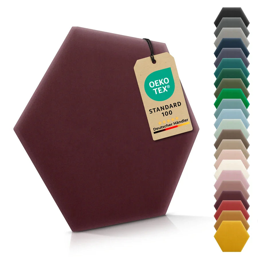 Wandkissen Hexagon | Weinrot M16 Samt