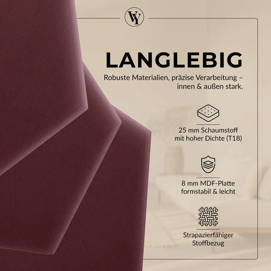 Wandkissen Hexagon | Weinrot M16 Samt