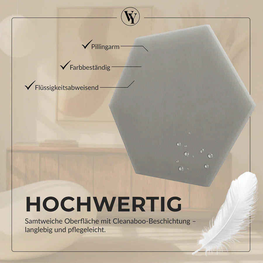 Wandkissen Hexagon | Grau M17 Samt