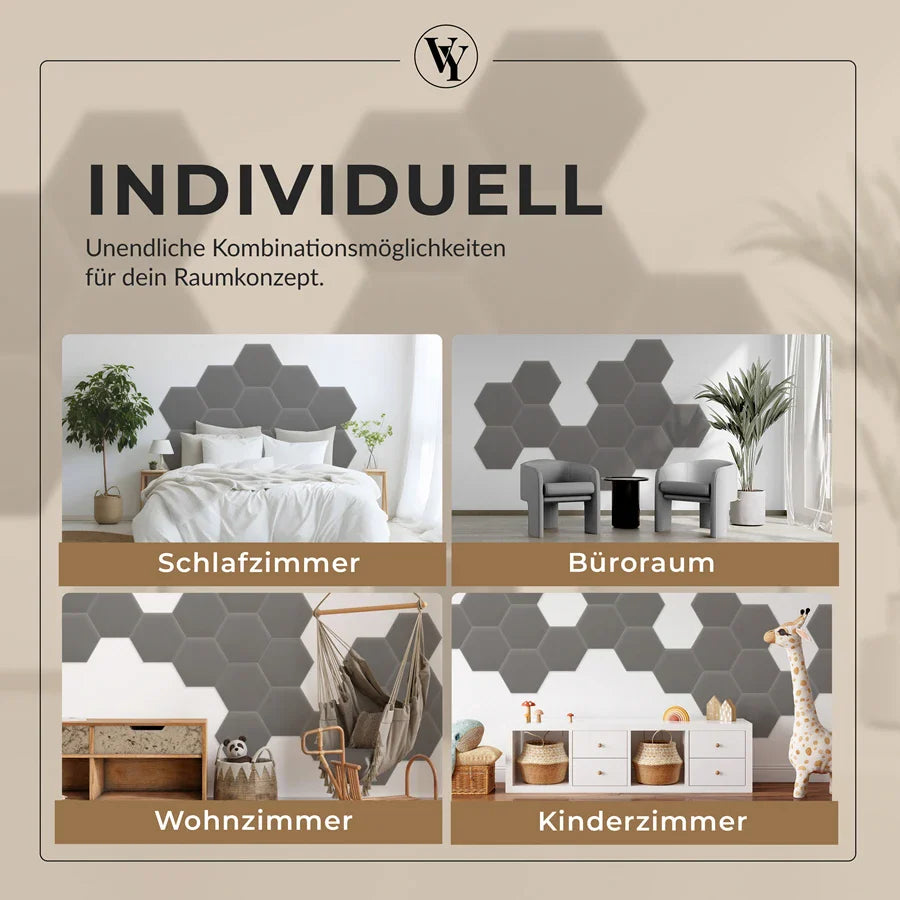 Wandkissen Hexagon | Grau M17 Samt