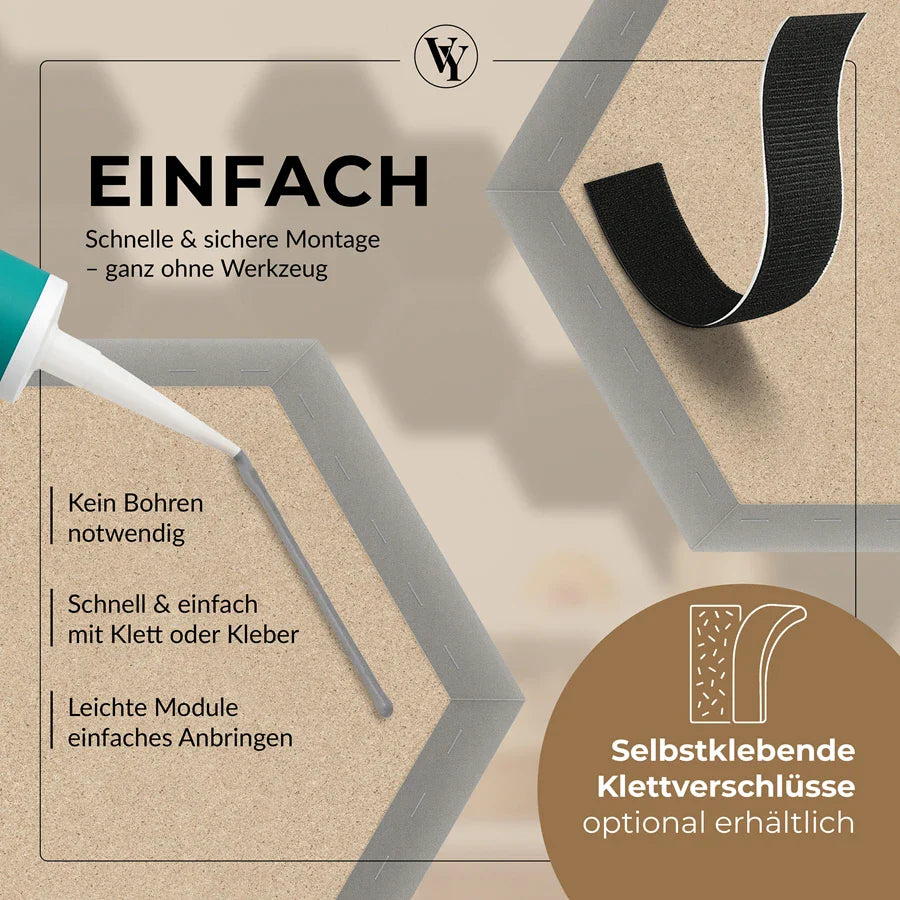 Wandkissen Hexagon | Grau M17 Samt