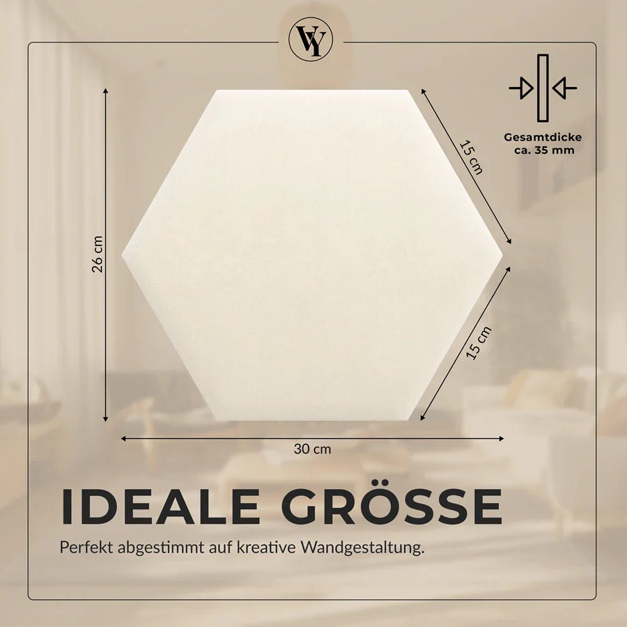 Wandkissen Hexagon | Ecru M18 Samt