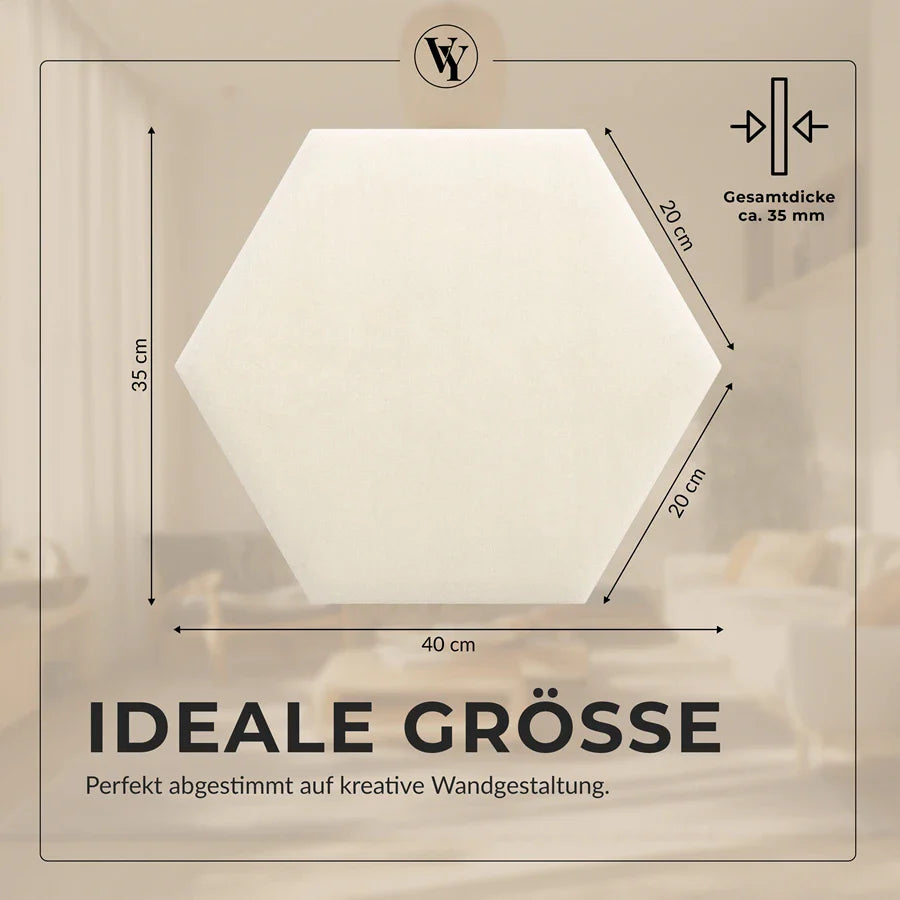Wandkissen Hexagon | Ecru M18 Samt