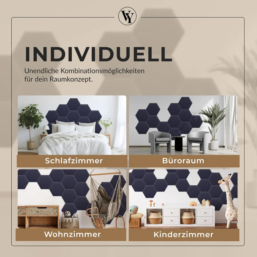 Wandkissen Hexagon | Dunkellila M20 Samt