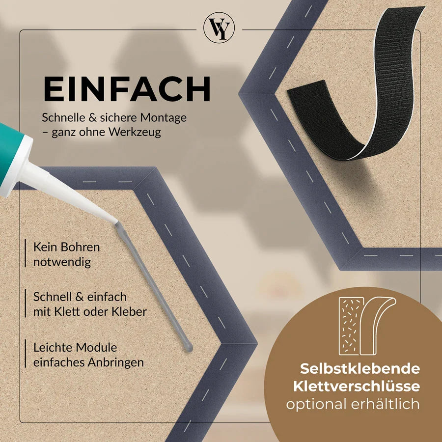 Wandkissen Hexagon | Dunkellila M20 Samt