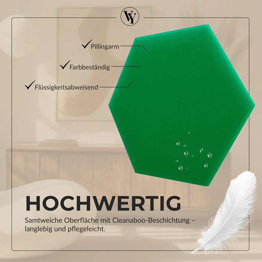 Wandkissen Hexagon | Hellgrün M21 Samt