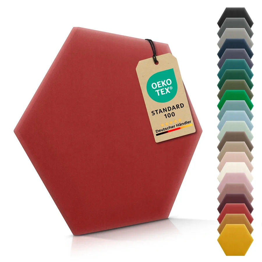 Wandkissen Hexagon | Orientrot M23 Samt