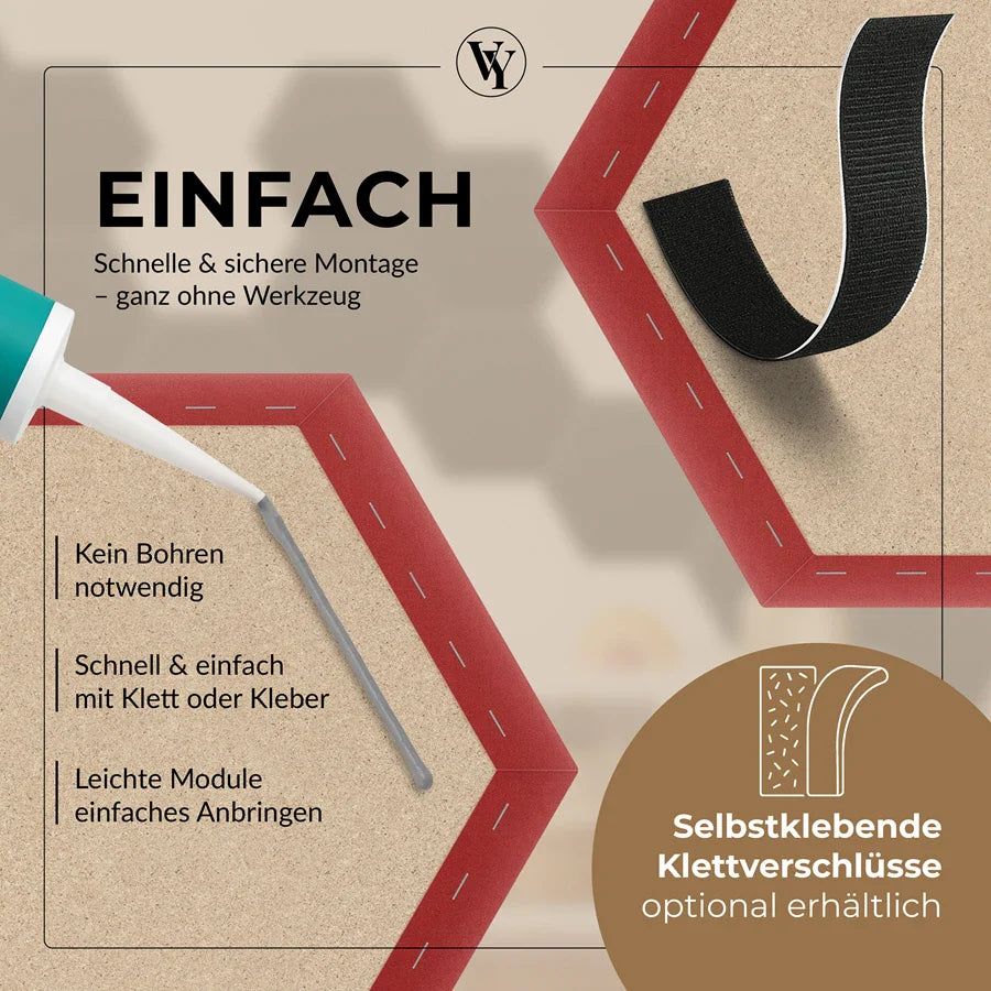 Wandkissen Hexagon | Orientrot M23 Samt