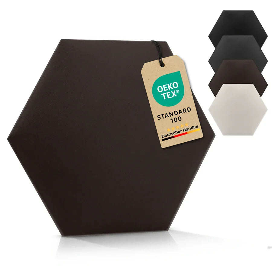 Wandkissen Hexagon | Dunkelbraun S03 Öko-Leder