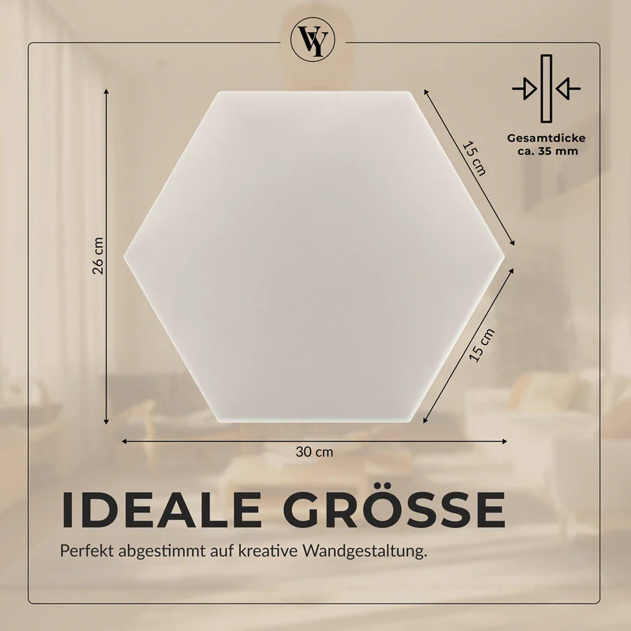 Wandkissen Hexagon | Ecru S04 Öko-Leder