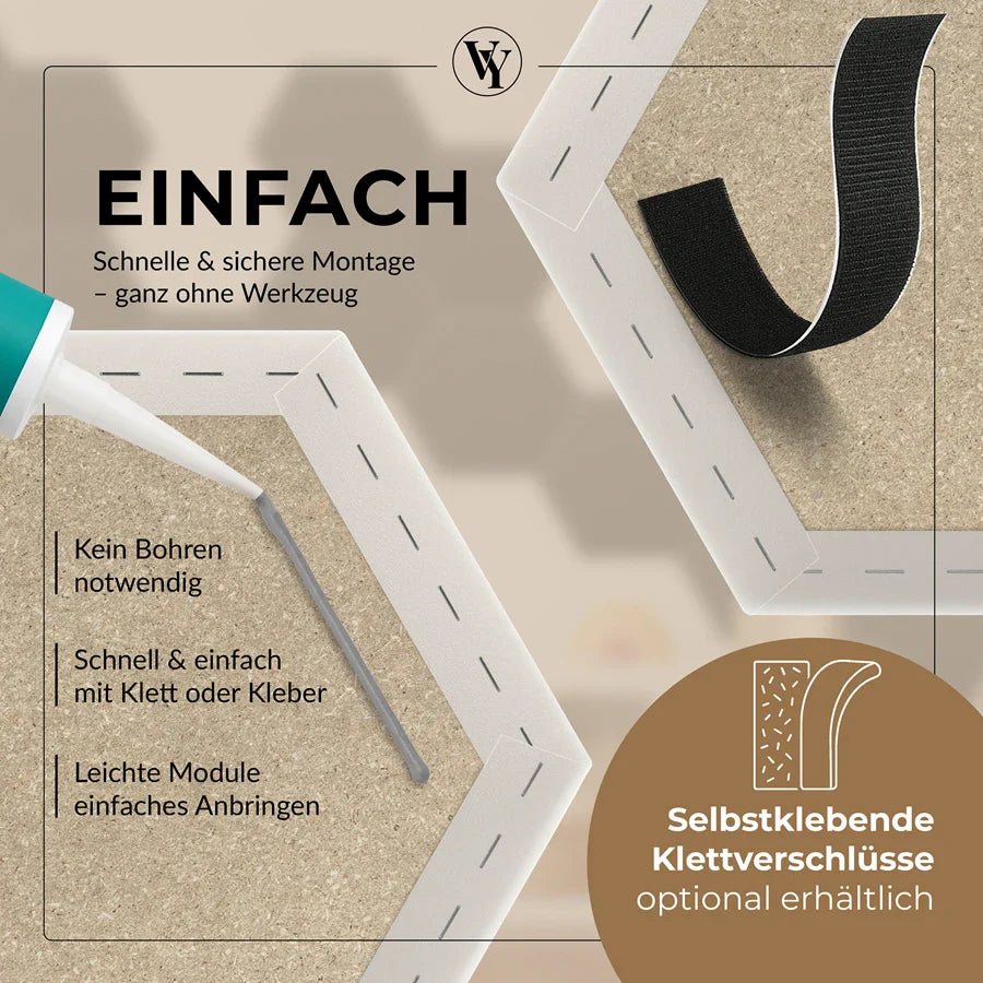 Wandkissen Hexagon | Ecru S04 Öko-Leder