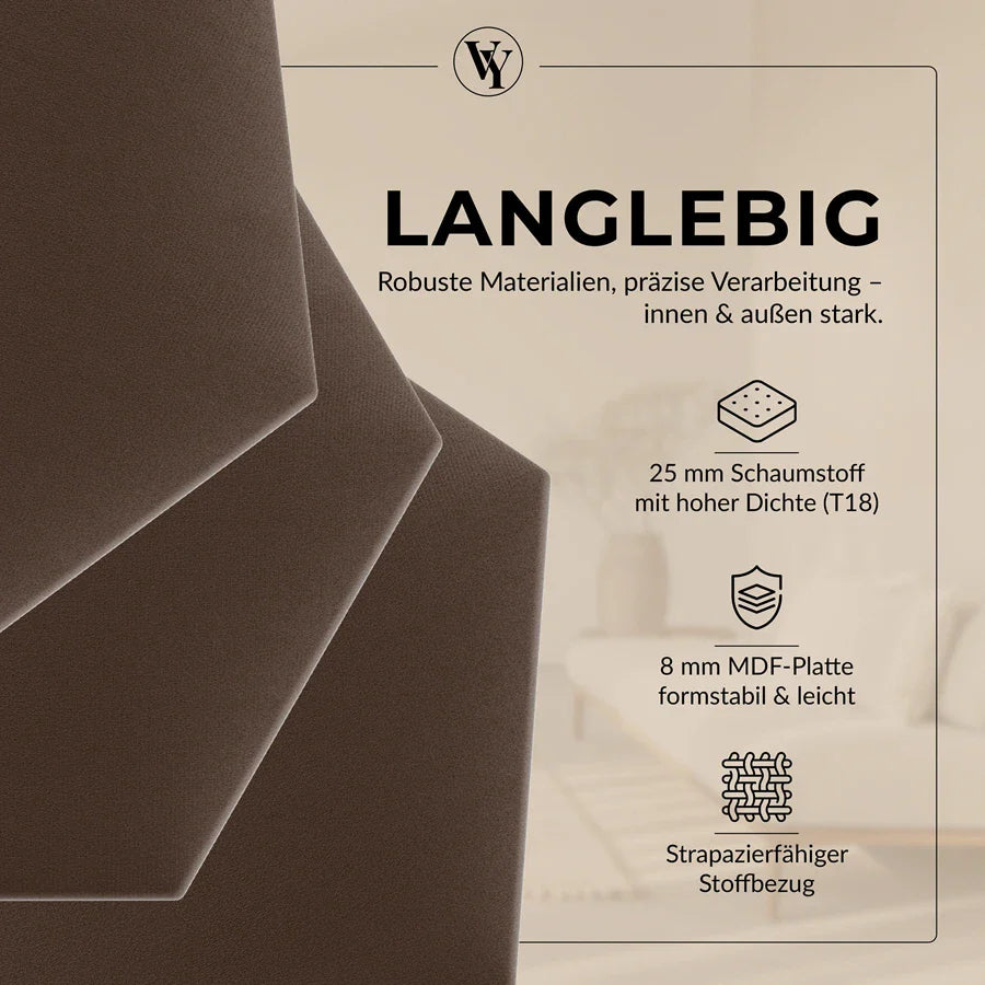 Wandkissen Hexagon | Braun T02 Velours