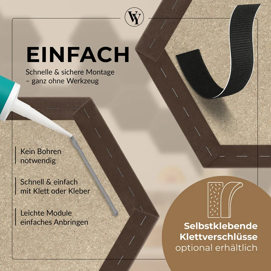 Wandkissen Hexagon | Braun T02 Velours