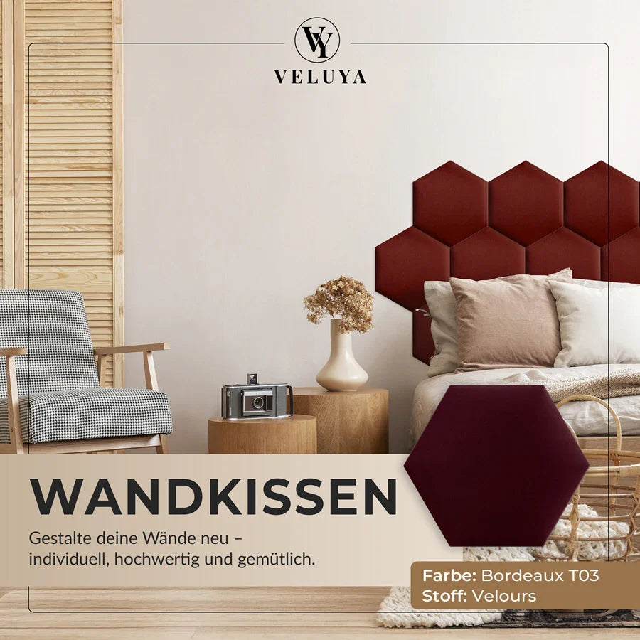 Wandkissen Hexagon | Bordeaux T03 Velours