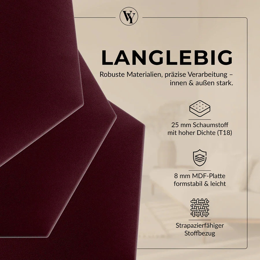Wandkissen Hexagon | Bordeaux T03 Velours