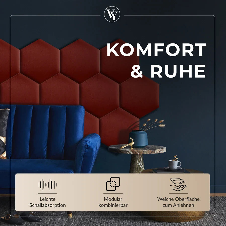 Wandkissen Hexagon | Bordeaux T03 Velours