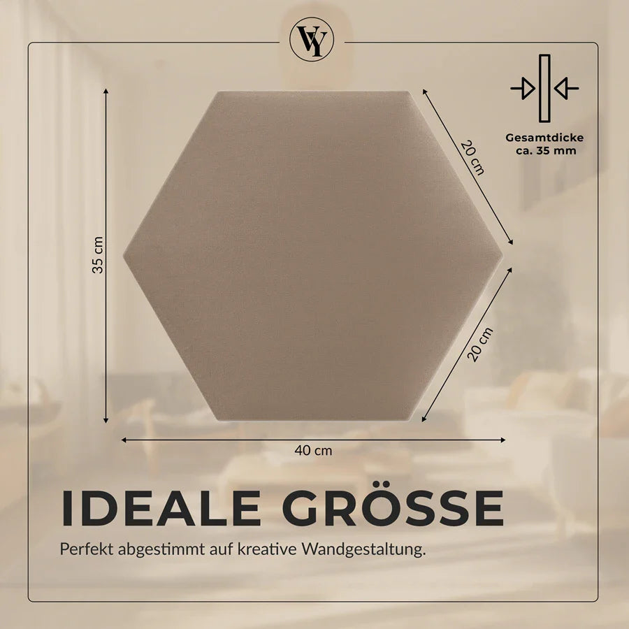Wandkissen Hexagon | Beige T04 Velours