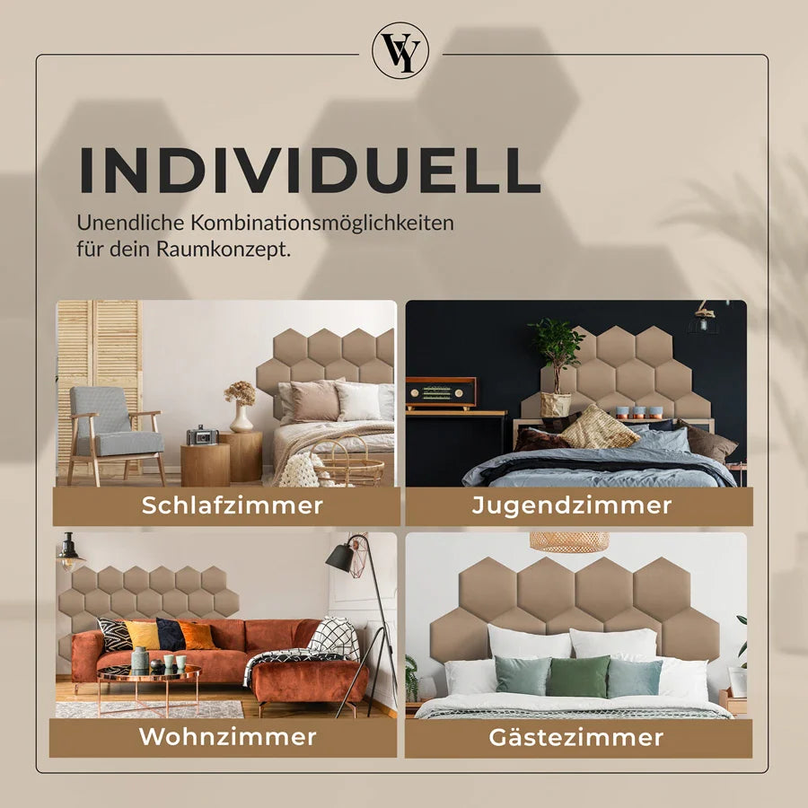 Wandkissen Hexagon | Beige T04 Velours