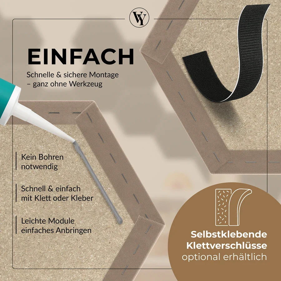 Wandkissen Hexagon | Beige T04 Velours