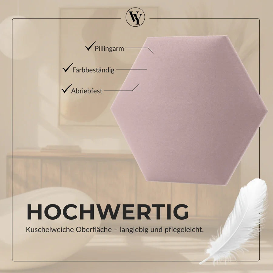 Wandkissen Hexagon | Rosa T05 Velours