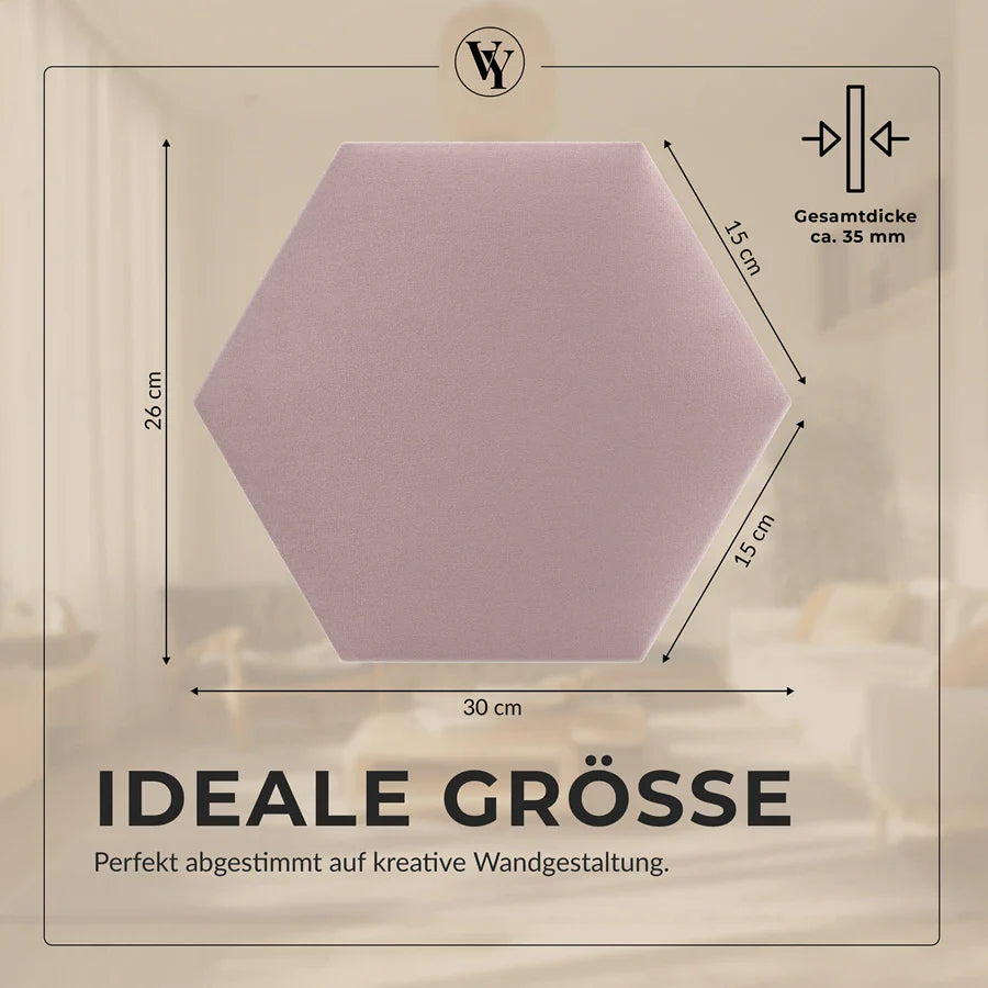 Wandkissen Hexagon | Rosa T05 Velours