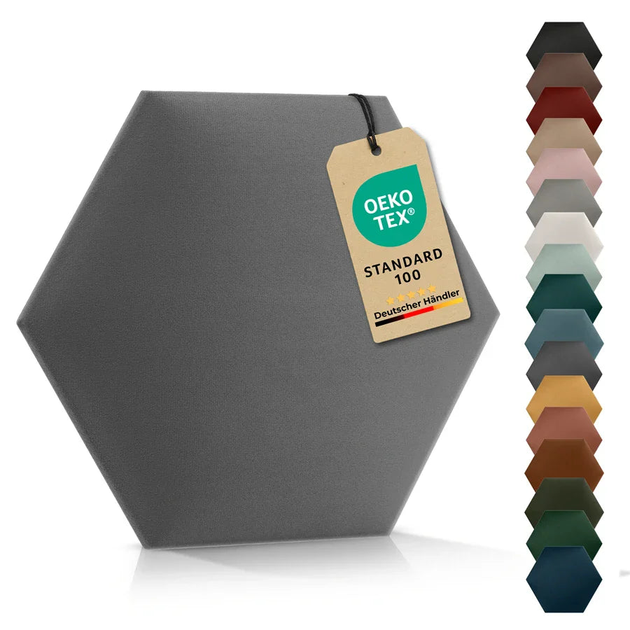 Wandkissen Hexagon | Hellgrau T06 Velours