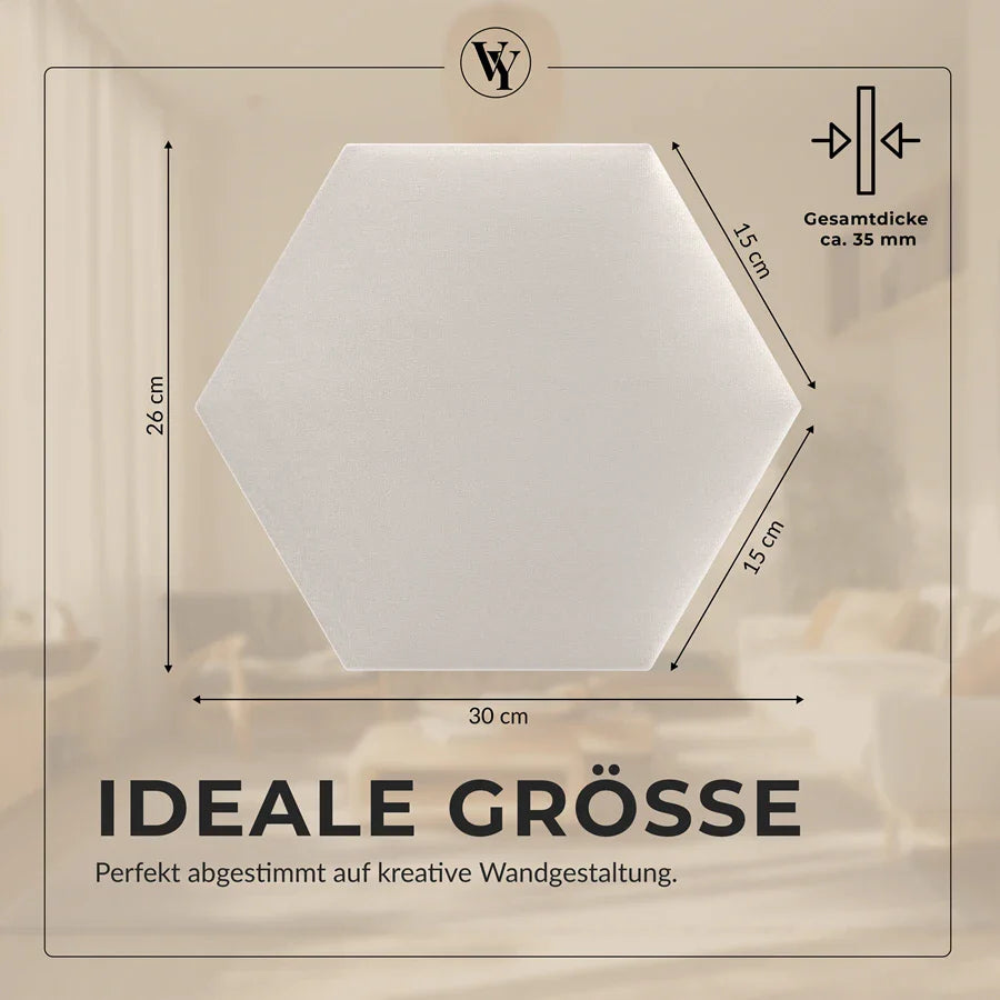 Wandkissen Hexagon | Ecru T07 Velours