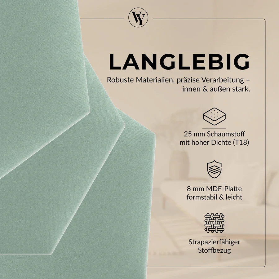 Wandkissen Hexagon | Mintgrün T08 Velours
