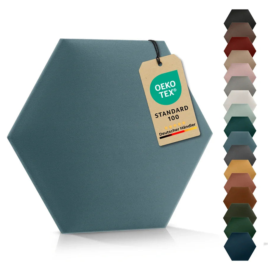 Wandkissen Hexagon | Petrolblau T13 Velours