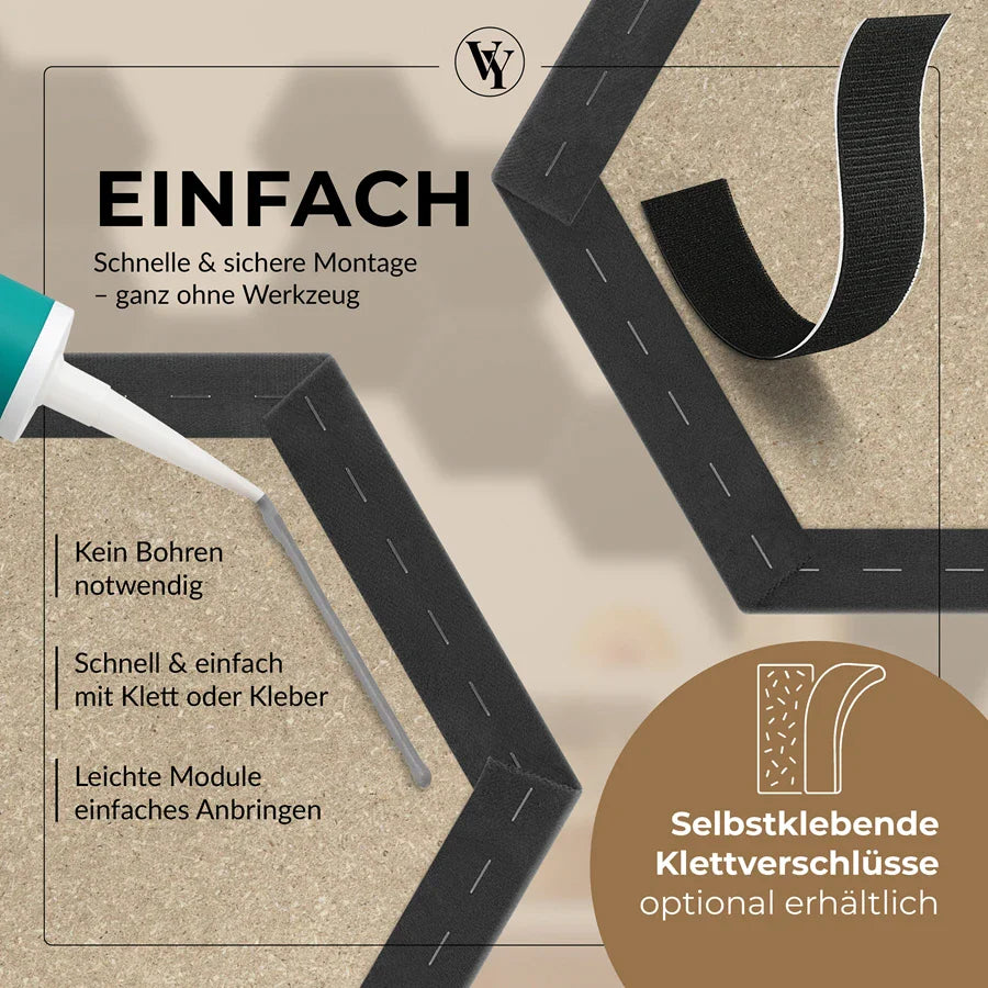 Wandkissen Hexagon | Anthrazit T15 Velours