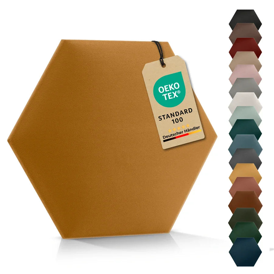 Wandkissen Hexagon | Ockergelb T18 Velours