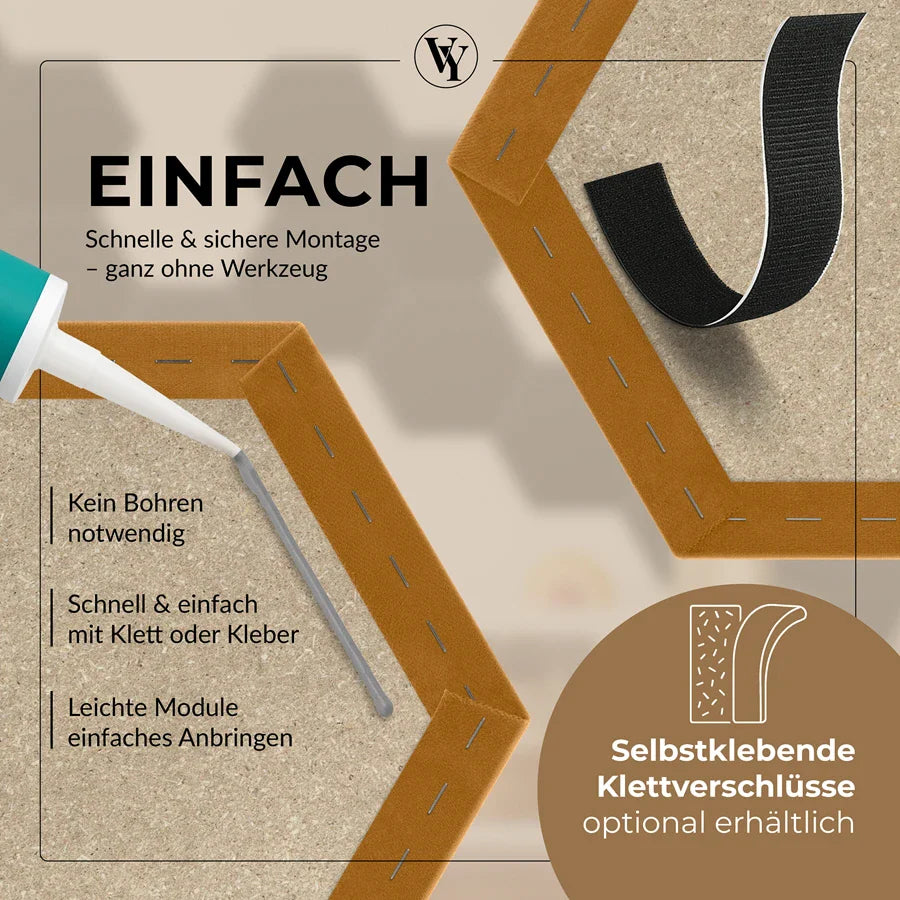 Wandkissen Hexagon | Ockergelb T18 Velours