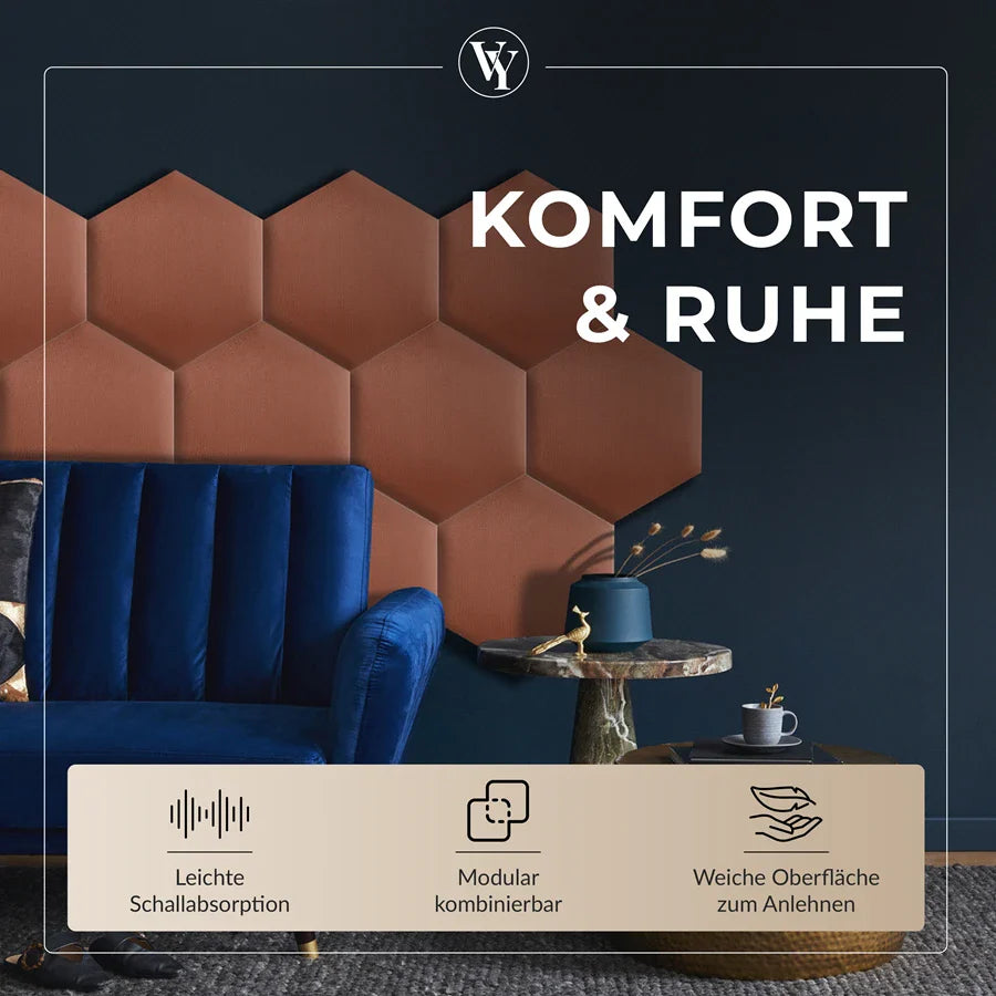 Wandkissen Hexagon | Altrosa T23 Velours