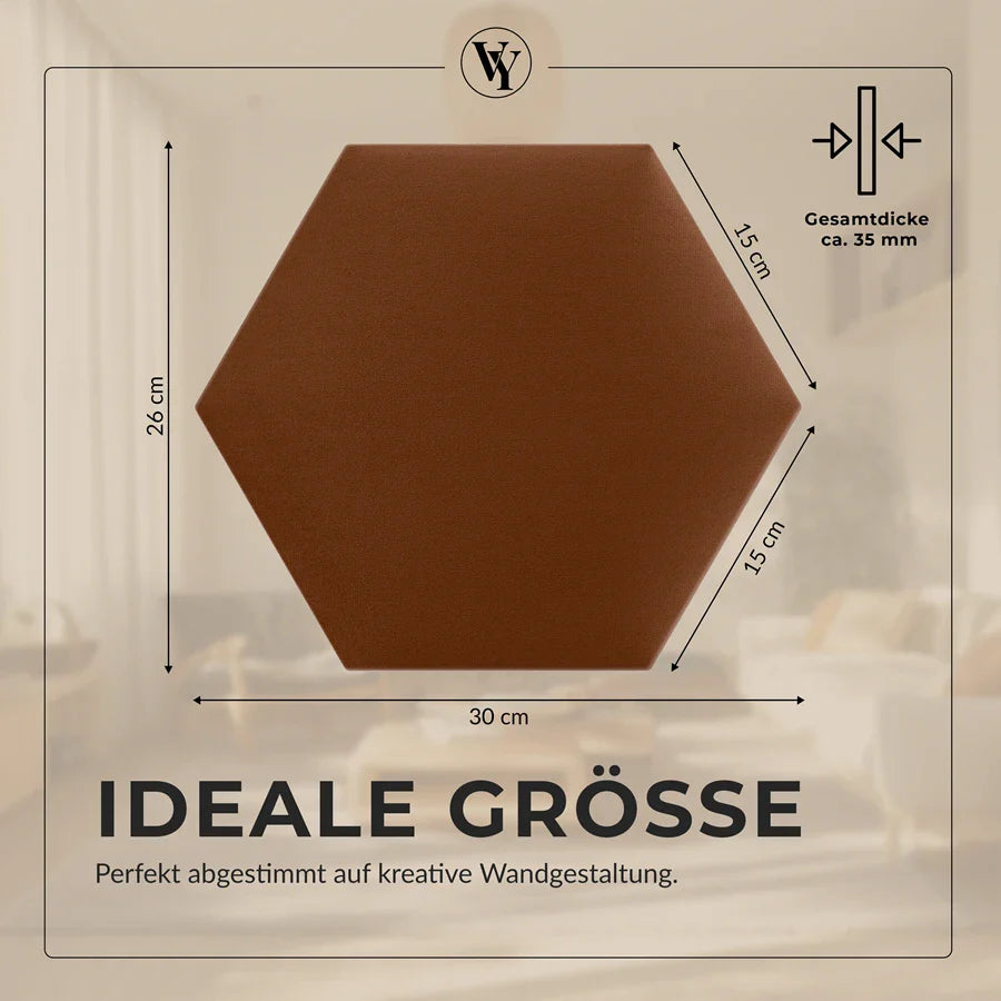 Wandkissen Hexagon | Ockerbraun T26 Velours
