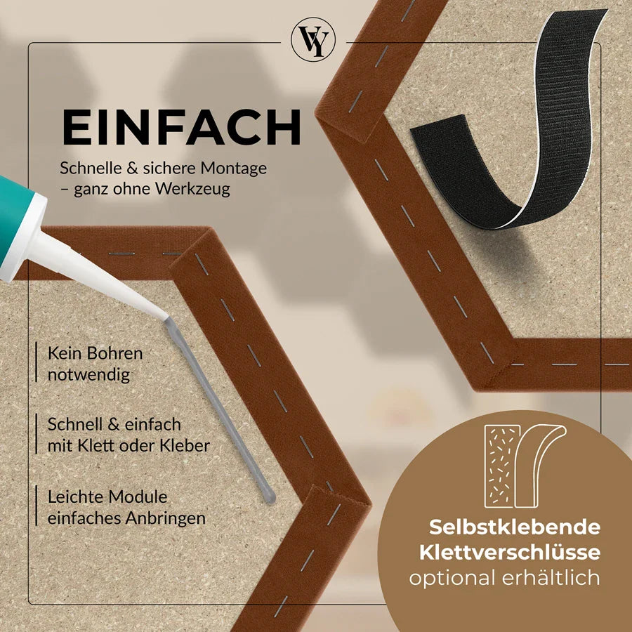 Wandkissen Hexagon | Ockerbraun T26 Velours