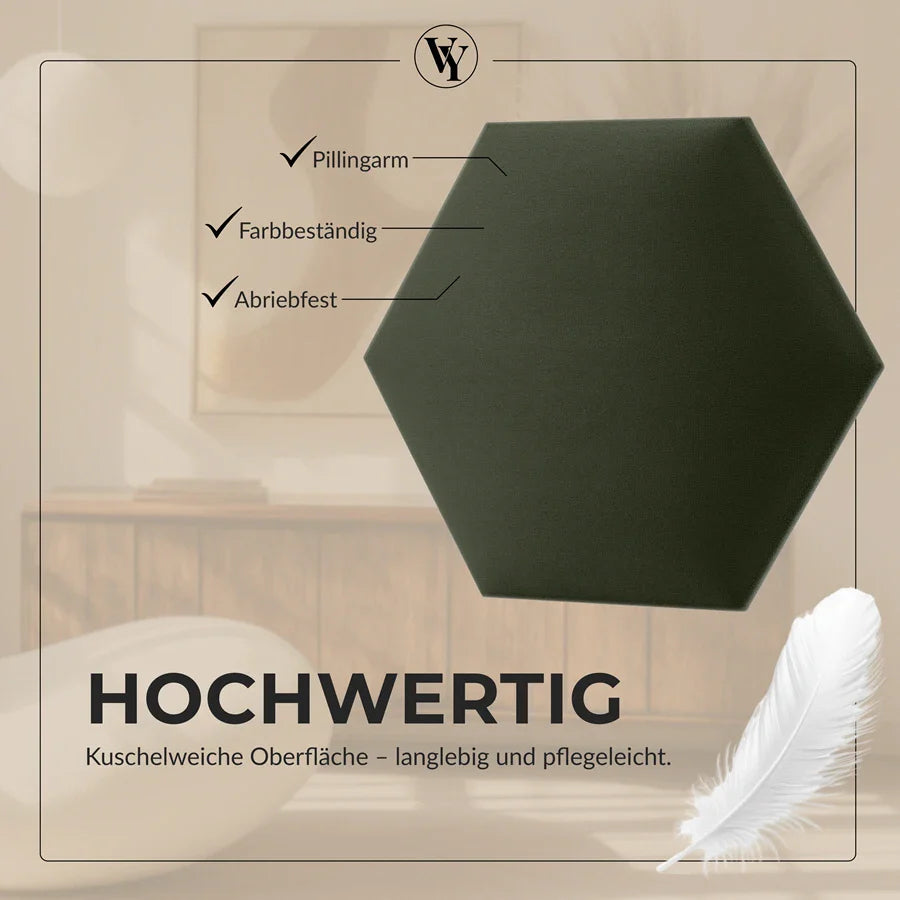 Wandkissen Hexagon | Khaki T27 Velours