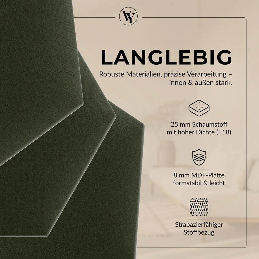 Wandkissen Hexagon | Khaki T27 Velours