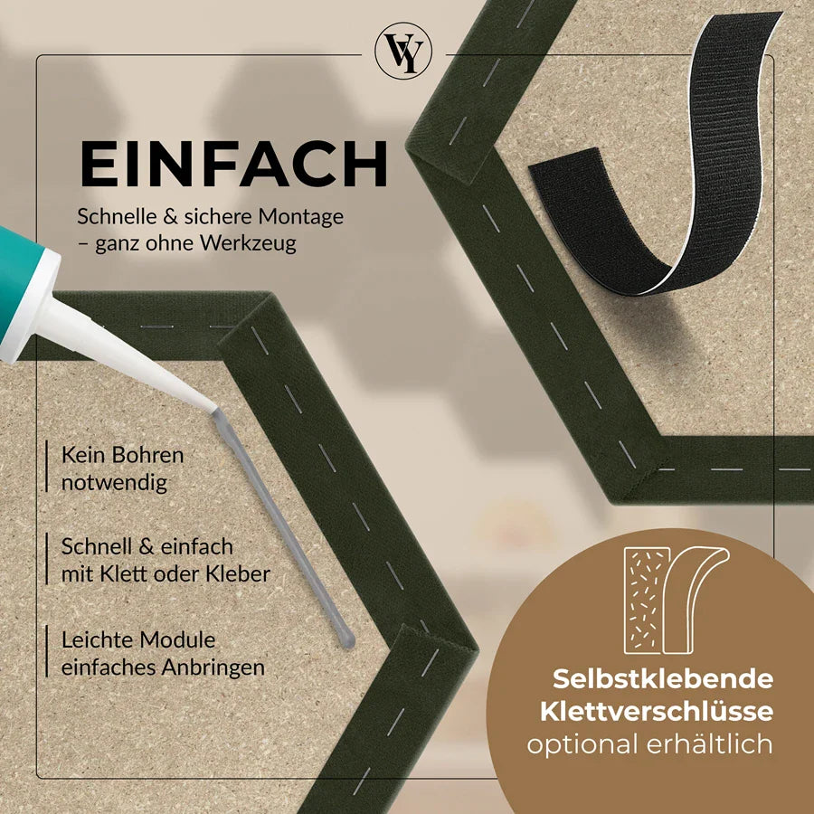 Wandkissen Hexagon | Khaki T27 Velours