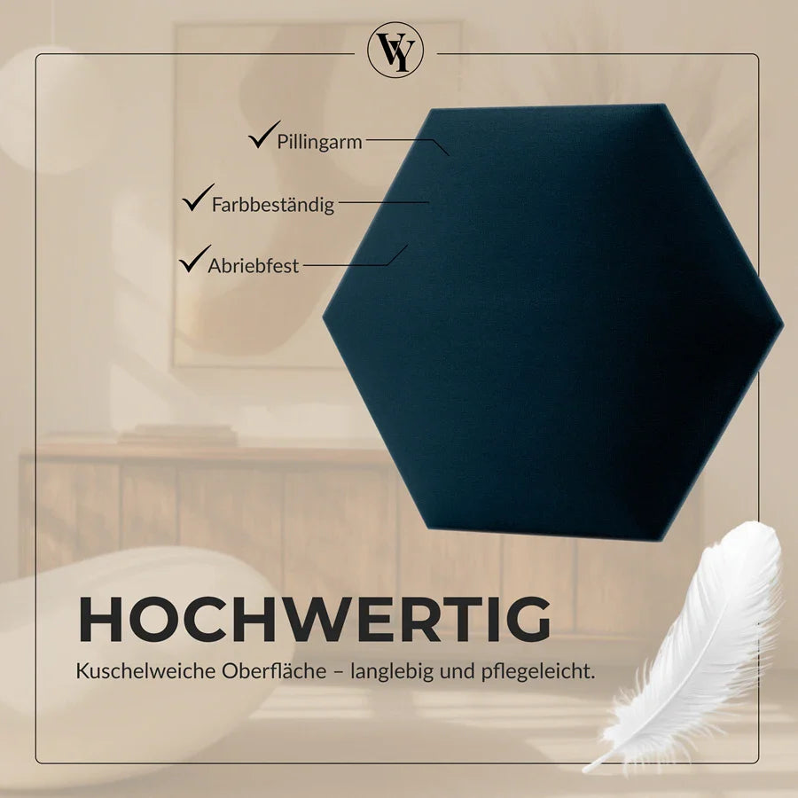 Wandkissen Hexagon | Marineblau T30 Velours